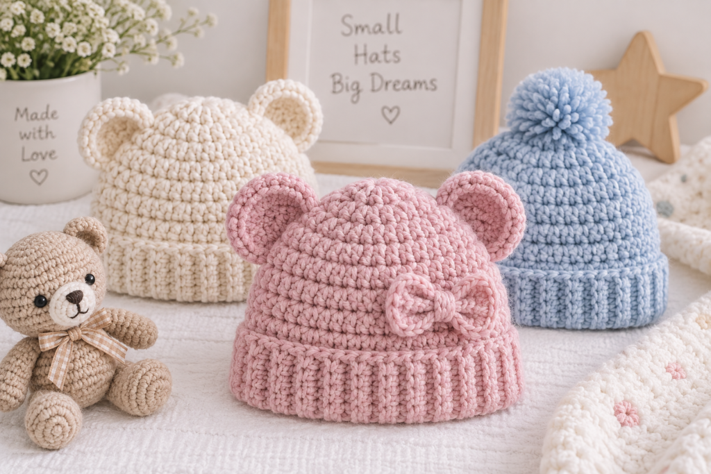 cute and cozy crochet hats for little ones